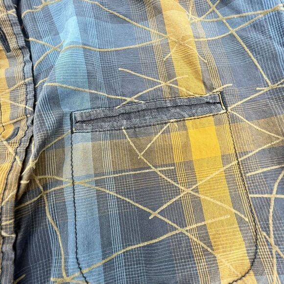 Engbers Regular Fit Yellow Blue Plaid Short Sleeve Button Down Size 2XL - Picture 3 of 7